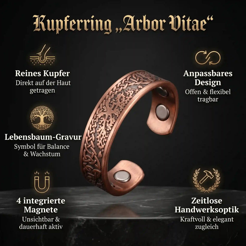 Kupferring Arbor Vitae in der Seitenansicht