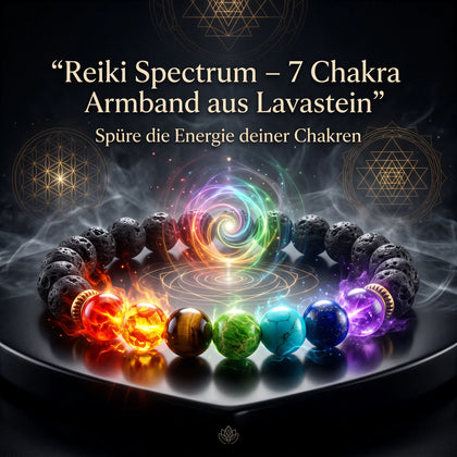 Reiki Spectrum – 7 Chakra Armband aus Lavastein