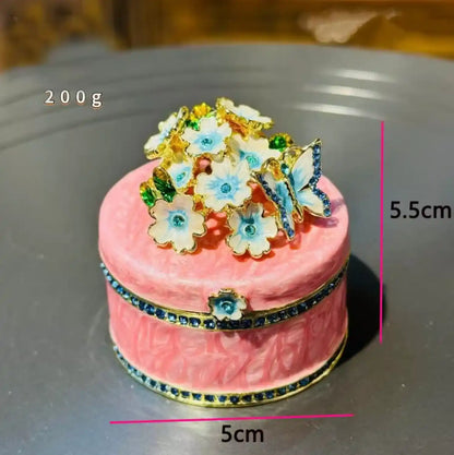 Fleur Royale – Kunstvolle Emaille-Schmuckschatulle mit floraler Goldornamentik